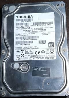 1 TB Hard disk Toshiba Genuine 0