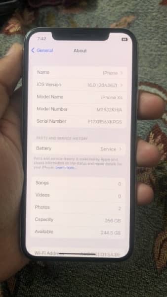 Iphone Xs PTA approved 256 gb 6