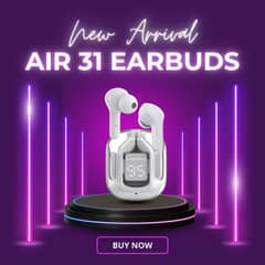 Air 31 TWS Transparent Earbuds | White, Black, Green, Pink 0