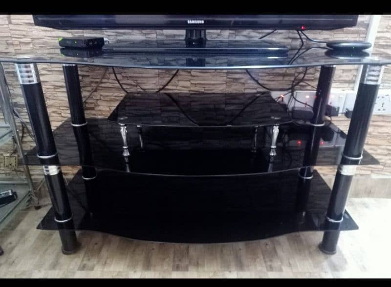 beautiful heavy 3 layers glass console trolly available03335138001 1