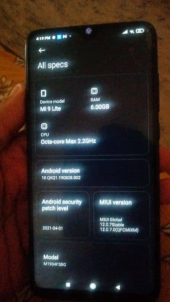 mi 9 lite 6-128 dual pta approve front cam and finger not working 2