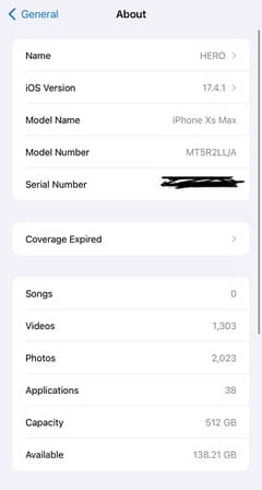 IPHONE XS MAX NON-PTA 512 GB 0