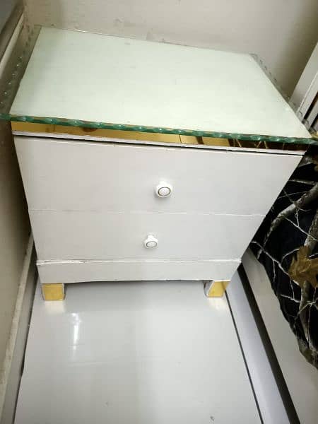 side table of bed 2 brandnew pure wood with deco paint each price 3500 2