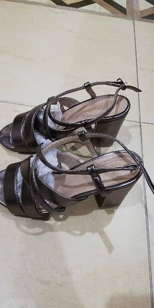 silver Grey block heel sandels 1