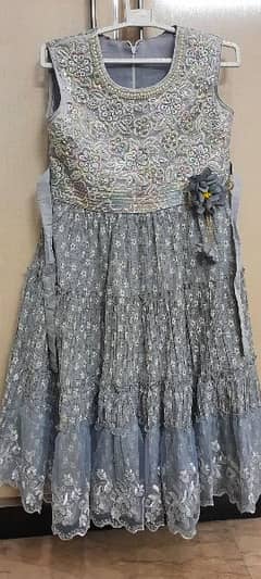 Beautiful Gray Color Baby Frock 0