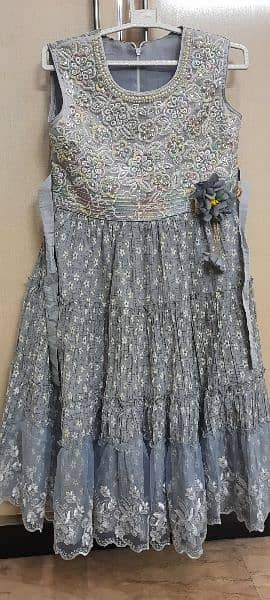 Beautiful Gray Color Baby Frock 0