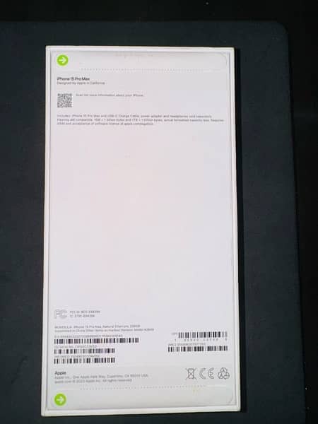 iPhone 15 Pro Max Box Pack (New) Natural Titanium 256GB 1