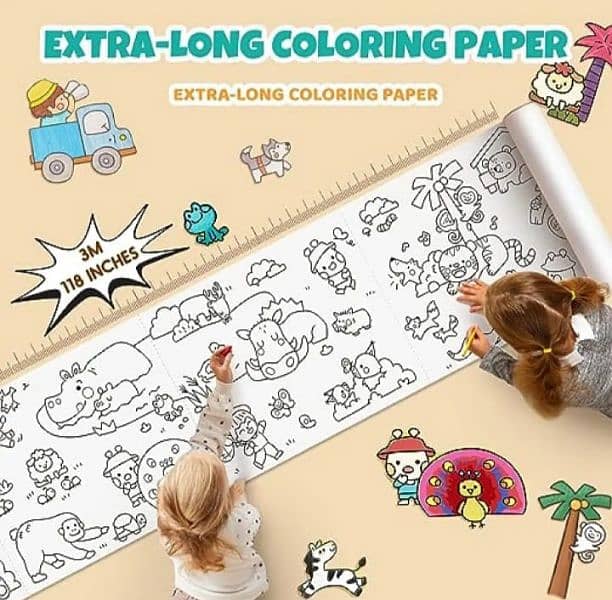 Children's Drawing Roll, Coloring Paper Roll for Kids, 9