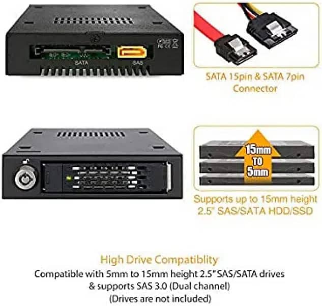 ICY Dock Rugged Metal SAS/SATA 2.5" HDD & SSD External 3.5 Drive Bay 0