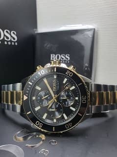 Hugo Boss Men’s Quartz Two-Tone Stainless Steel Black Dial