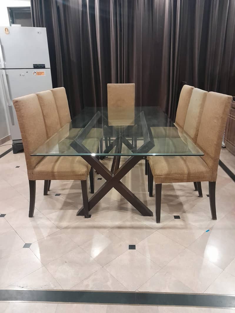 8 Seater Glass Top Dining Table 5