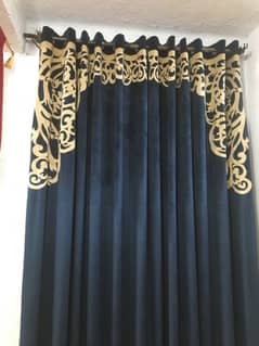 2 velvet curtains aplik new desain