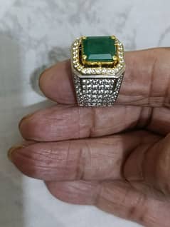Top quality emerald in a  heavy hand made crafted ring. lab certified.