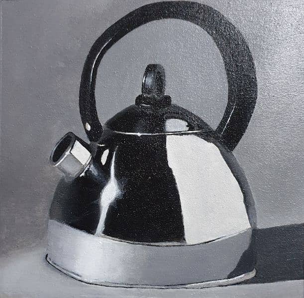 Acrylics on Canvas - Monochromatic Kettle Painting 0