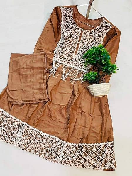 2 pcs women's stitched Cotton printed suit 6