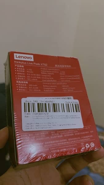 Lenovo Earbuds Thinkplus XT62 Box Pack For sale 2