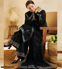 3 PC's women's unstitched lawn embroidered suit