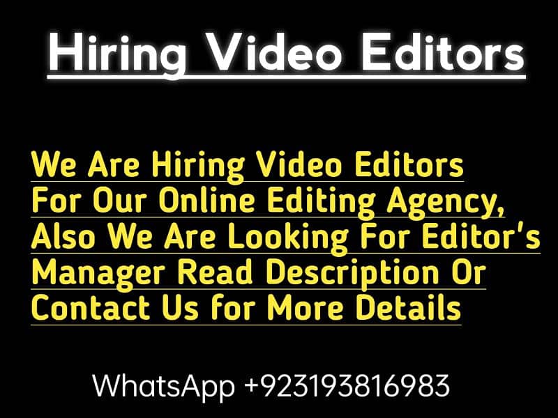 Female Video Editor Manager Need 0
