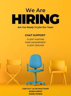 HIRING CHAT SUPPORT AGENT.