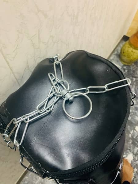 POUNCHING BAG WITH CHAIN AND GLOVES 2