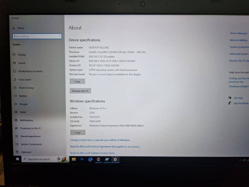 Lenovo ThinkPad i5 8th generation 8gb ram 256 NVME SSD 1