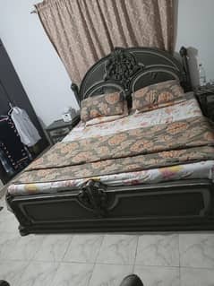 Bed  wooden chinioti, with deco paint, 0