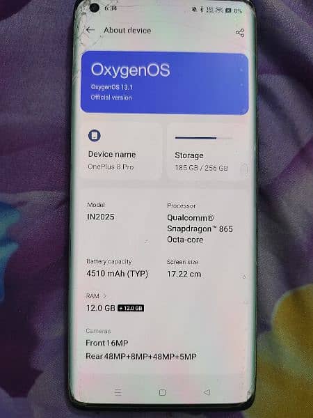 OnePlus 8Pro 12/256 Dua Sim (Colore: Ultramarine Blue) 6