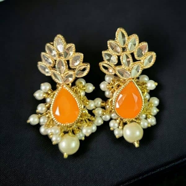 Beautiful kundan earings handmade jewellery 2
