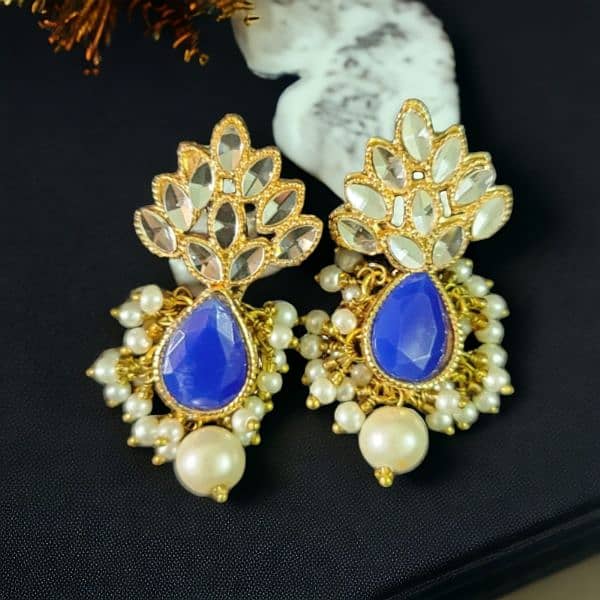Beautiful kundan earings handmade jewellery 3