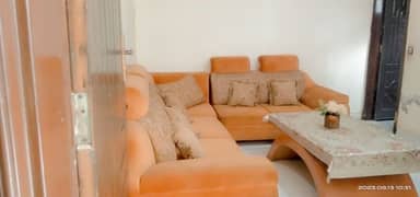 l shaped sofa with table