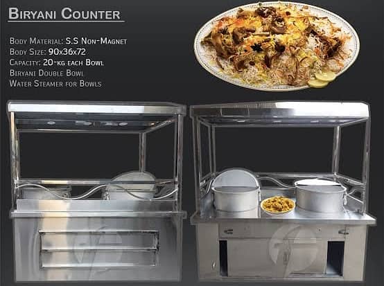Ss non magnetic Biryani counter And complete setup 2