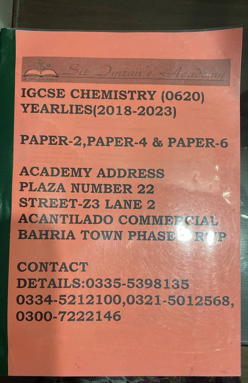BRAND NEW IGCSE CHEMISTRY, PHYSICS MATHS PAST PAPER BOOK 2018-2023 2