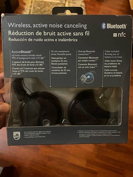 Philips wireless active noise cancellation SHB8750NC 1