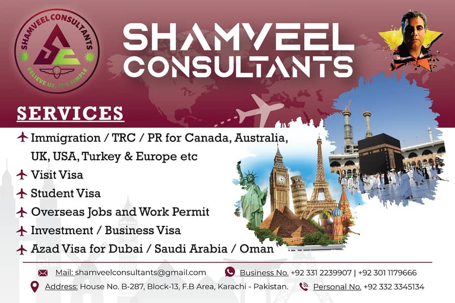 immigration,PR,work permits,tours and all type of visa's services 12