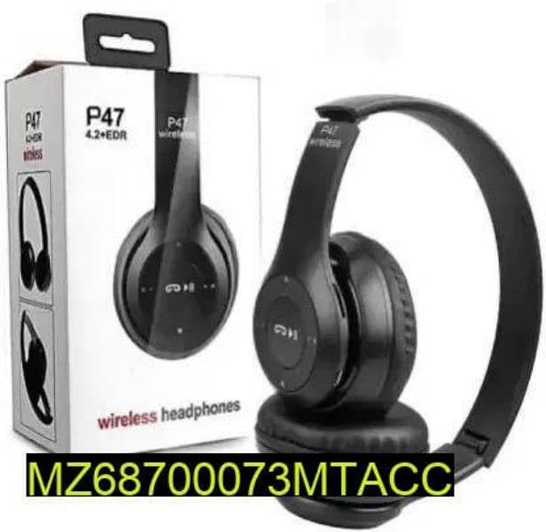 wireless stereo headphones black 1