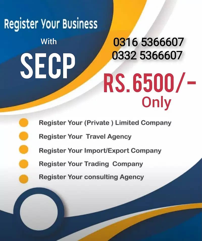 FBR / SECP / PSEB / Audit Report / SECP Company Registration / GST 0