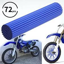 72Pcs 24CM Dark Blue Motorcycle Dirt Bike Spoke Skins Covers Wrap 0