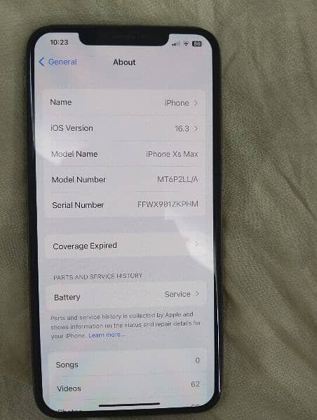 IPhone Xs Max. 512 Gb memory 79 battery health PTA approved Golden 1