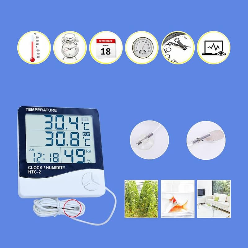 HTC-2 Room Indoor and Outdoor Digital Temperature Humidity Meter 1