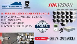 16 CCTV Cameras Bundle, Brand HikVision 0