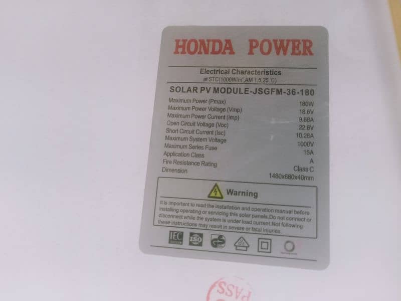 Honda power 180w 13000 per plate 1