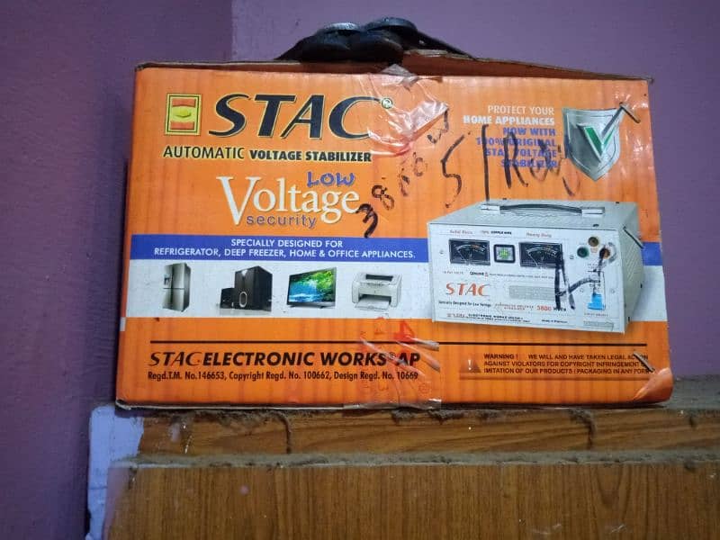 Stabilizer Stac 3800 watt new condition 1