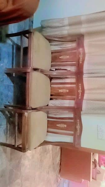 wood dinning table with six Chairs 2