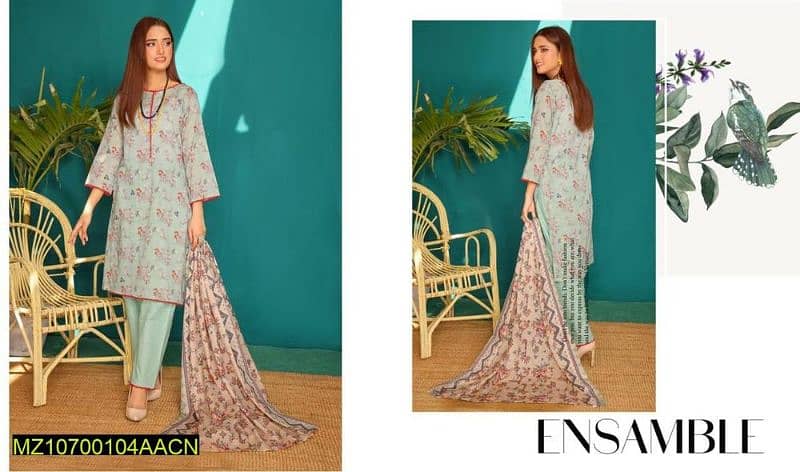 3 Piece Women's unstitched lawn with free home delivery 5