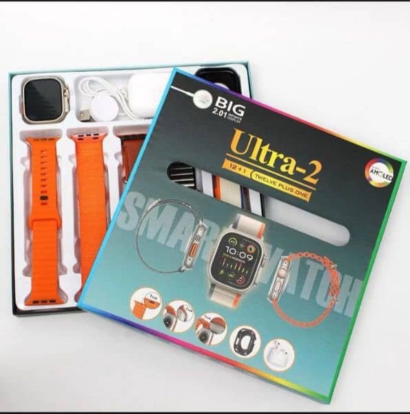 ultra 2 12+1 smart watch with ear buds New just box open 2
