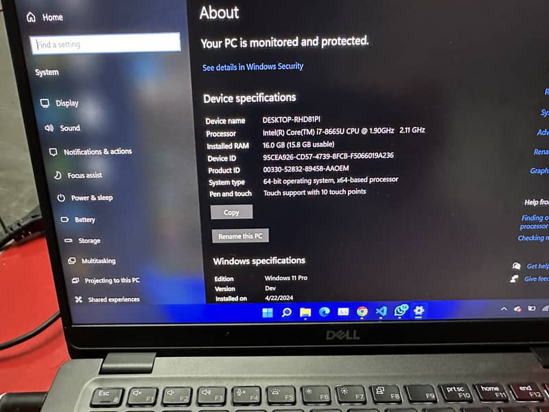 Dell 5300 Touch Display i7 8th Generation 512gb 16gb 3