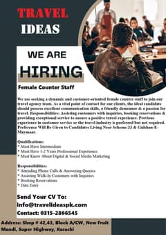Female Counter Staff Required