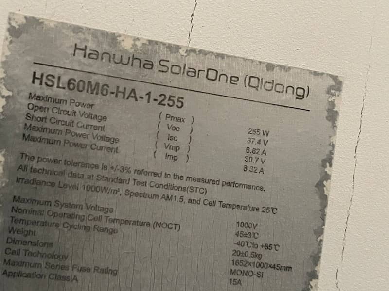 Hanwha 250 watt Solar Panels 2