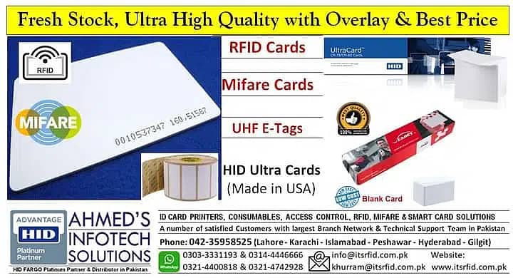 FARGO ID Cards, student card Printer, PVC, RFID, Mifare, Smart Chip 1