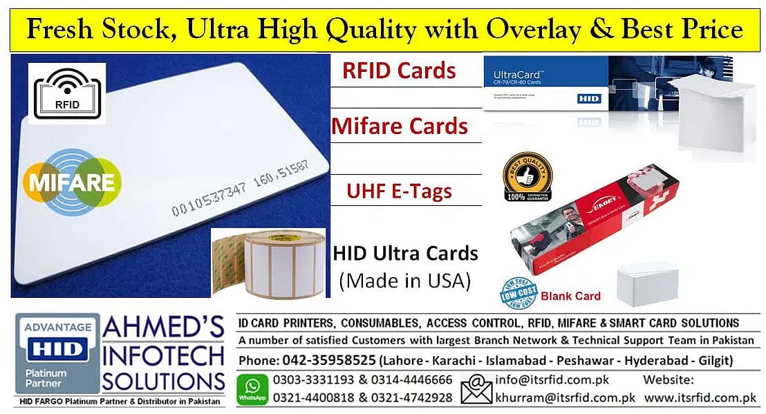 FARGO ID Cards, student card Printer, PVC, RFID, Mifare, Smart Chip 7